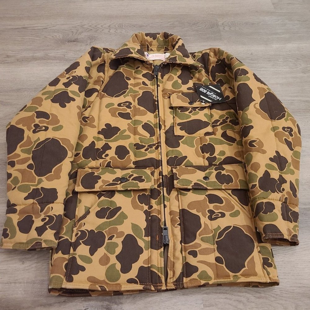 Vintage safTbak Duck Camo Hunting Jacket Size SMALL Rare NWT